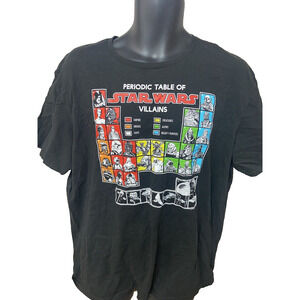 Star Wars Mens Shirt Size XL Short Sleeve Black Villians S/S Periodic Table Tee